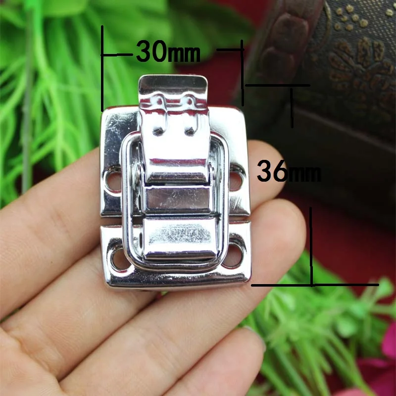 Beauty Case,Box Clasp Buckle,Chrome Metal From Wooden Hasp Lock Child Obscura,Cosmetic Box Lock,30*36mm