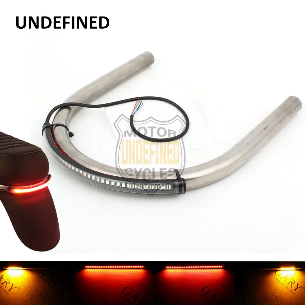 

Modified Universal Cafe Racer Seat Frame Hoop Loop Brat Style with LED Brake Turn Singal Light for Honda Yamaha Suzuki CC 230mm