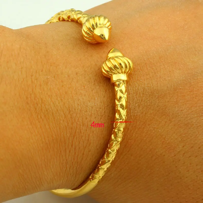 Gold Bangles for Women/Men Gold Color Jewelry Ethiopian/African/Arab Bangle Bracelet Gift