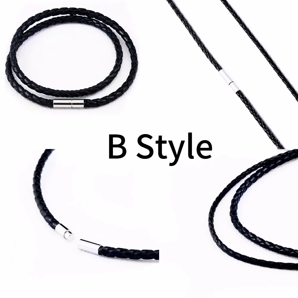 BEIER Leather silica gel Cord Lanyard Pendant Stainless Steel Screw Lock Korean Fashion Men\'s choker Rope Necklace PSXL011