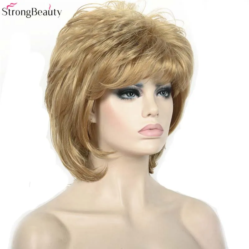 StrongBeauty Short Straight Wigs Women Synthetic Hair Capless Wig Many Color