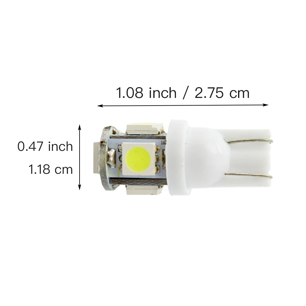 Luzes led para painel de carro, 10x w5w branco vermelho azul, substituição de sinal do porta-malas, cunha reversa smd 5050 12v t10 194 168 lâmpada de lâmpada