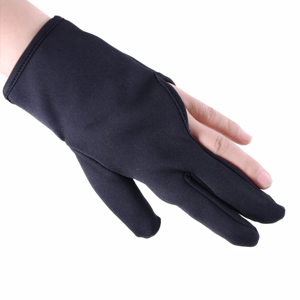 Guante de tres dedos para peluquería, alisador de pelo, rizador, guantes de 3 dedos, herramientas de estilismo, color negro, resistente al calor