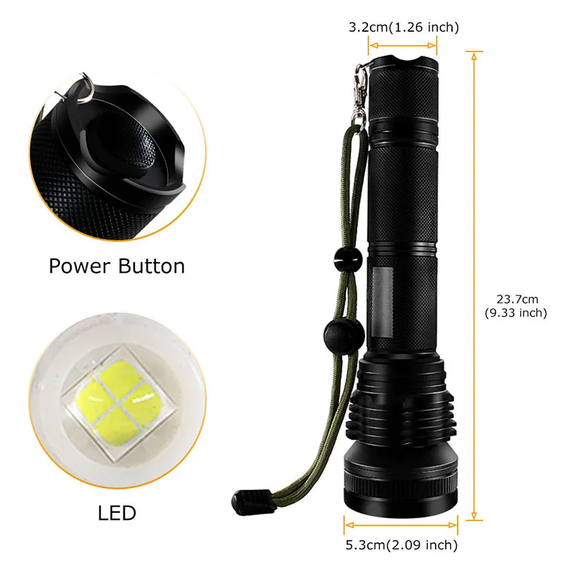 PANYUE 5000 Lumens Powerful 5 Mode XHP50 LED Flashlight 18650 Tactical Self Defense Waterproof Torch for bike M18