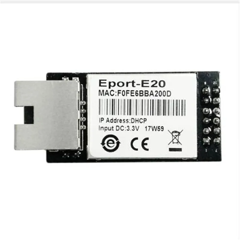 Wifi module Eport-E20 FreeRTOS Network Server Port TTL Serial to Ethernet Embedded Module DHCP 3.3V TCP IP Telnet