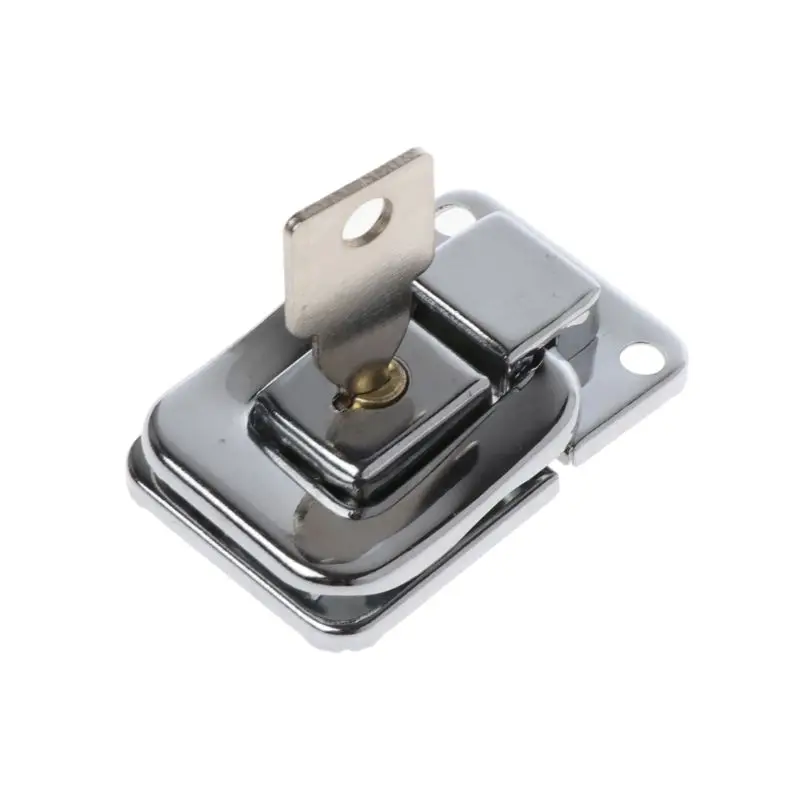 E7CD Jewelry Box Lock for Latch Wooden Box Buckle Lock Toggle Hasp for Latch Catch Clasp Zinc Alloy Hinge With for Key Easy T