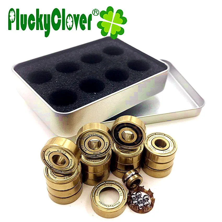 16pc 608zz/627z Gold Tatinium Skate Bearings Skateboard Longboard