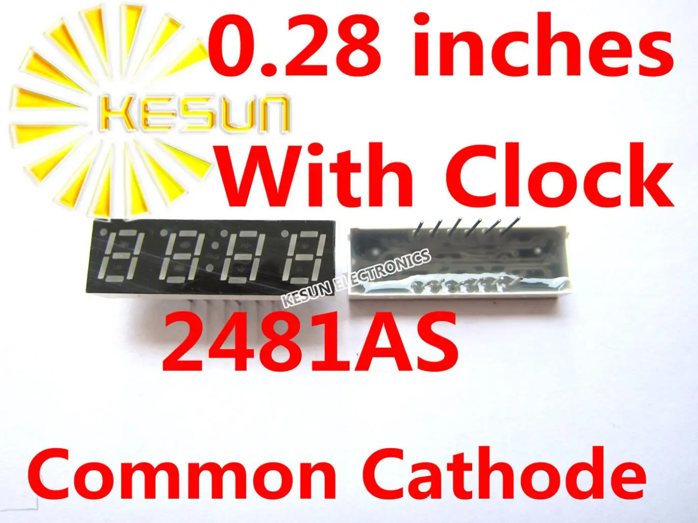 

100PCS x 0.28 inches Red Common Cathode/Anode 4 Digital Tube With Clock 2481AS 2481BS 12Pin LED Display Module Light Beads