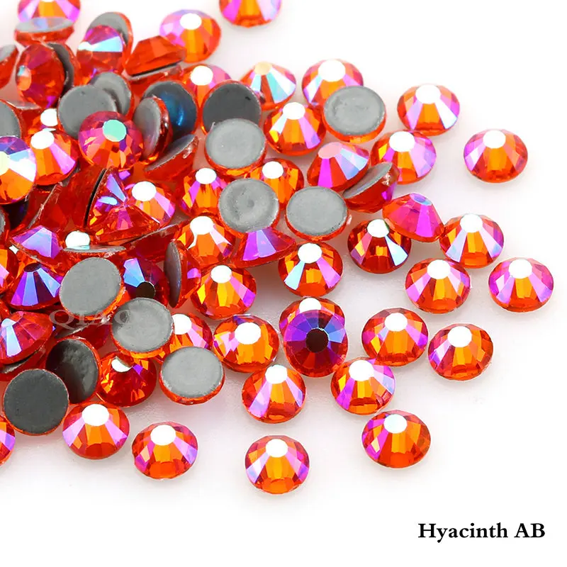 AAA Quality Hyacinth AB Crystals Glass Hot Fix Rhinestones For Clothing Decoration Garment Flat Back Glitters Iron On Gem