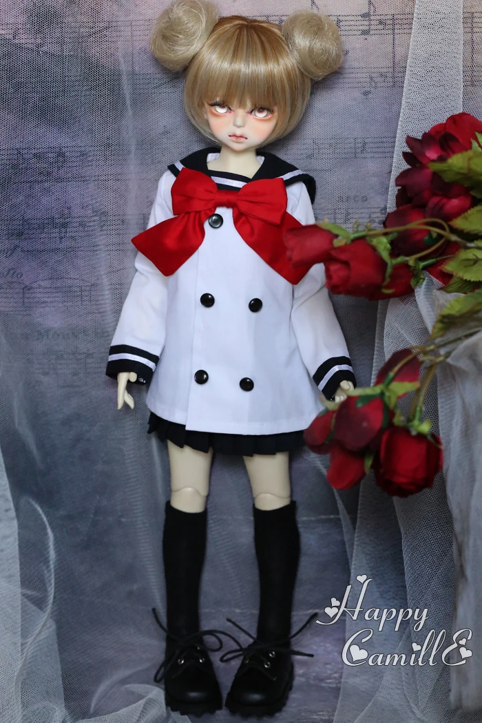 

1/6 1/4 BJD Student sailor suit Shirt+Skirt or short set for BJD/SD clothing doll accessories,Not included doll,shoes,wig D1239