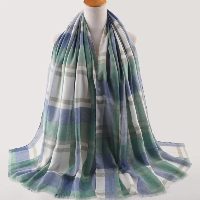 

Plaid Print Cotton Plaid Scarf,Geometric Scarves,Soft Feeling Muslim Hijab,Head Shawls Wraps Muffler,Fashion British style