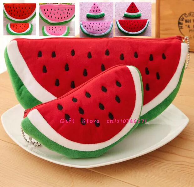 Kid's Watermelon Coin BAG Series , 22cm Plush Coin  BAG Pouch ; 10CM Hand Pocket Coin Purse BAG Wallet Pouch