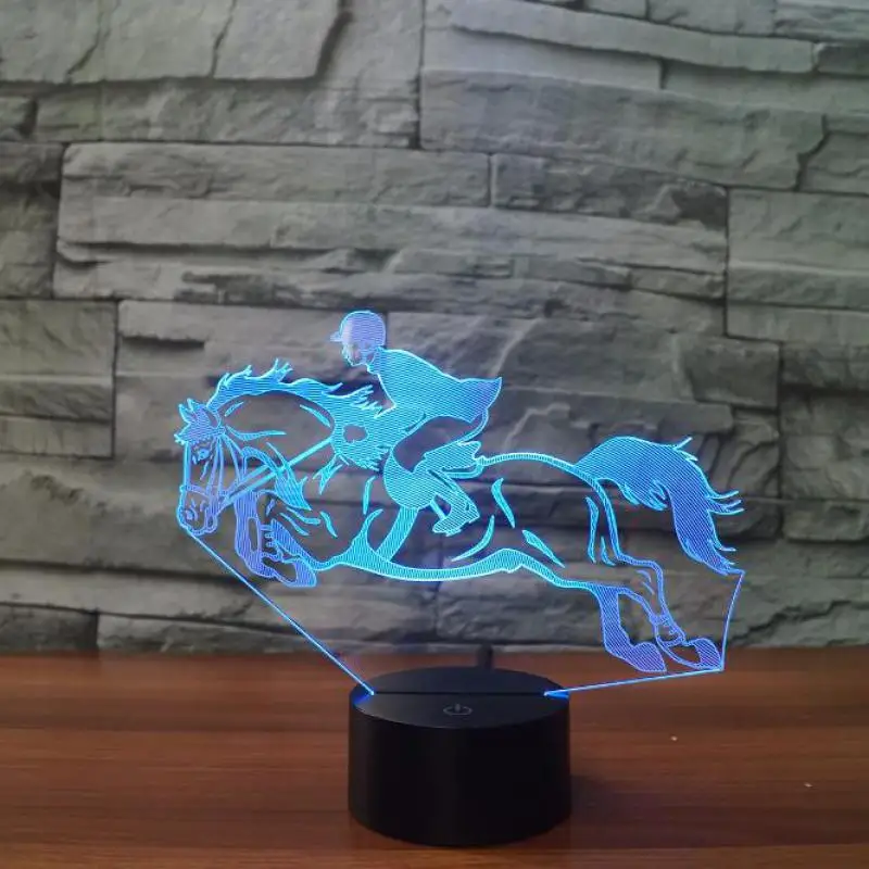 

Horse Racing 3d Night Light Led Usb 3d Lamp For Home Decor For Kids Toy Gift 7 Color Change Desk Lamp Led Night Light