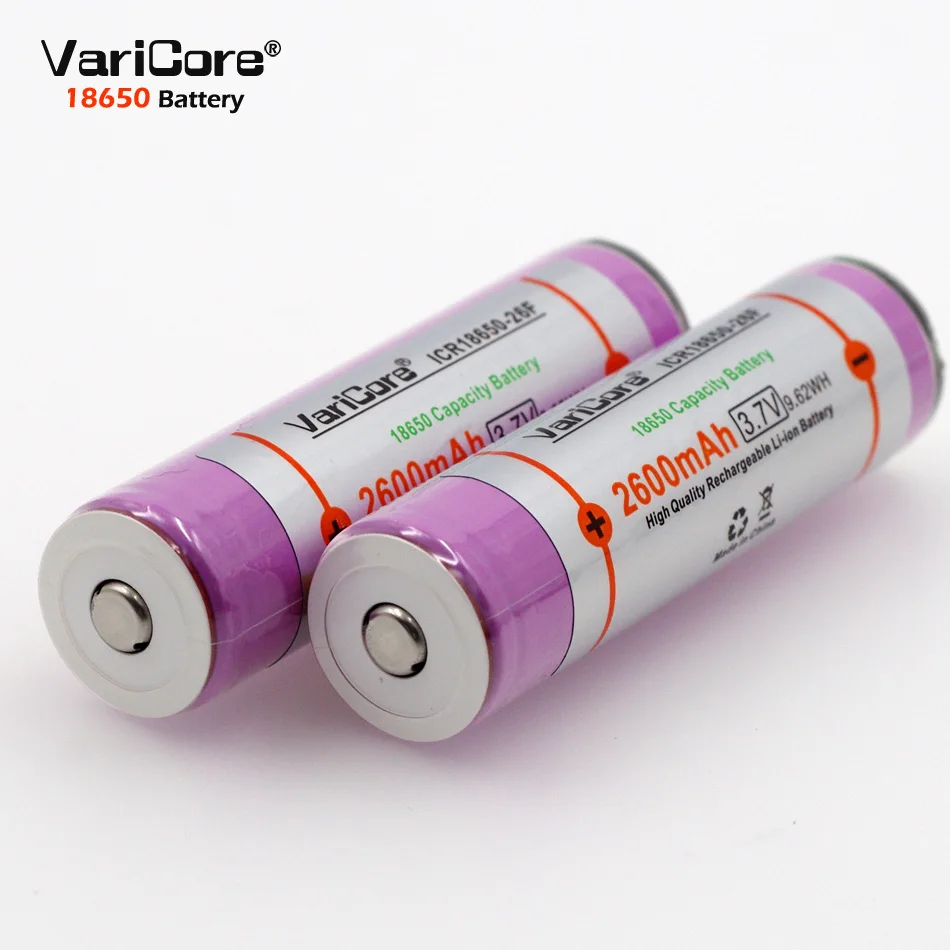 VariCore Original protected 18650 3.7 V 2600mAh rechargeable battery  batteries ICR18650-26FM Industrial use