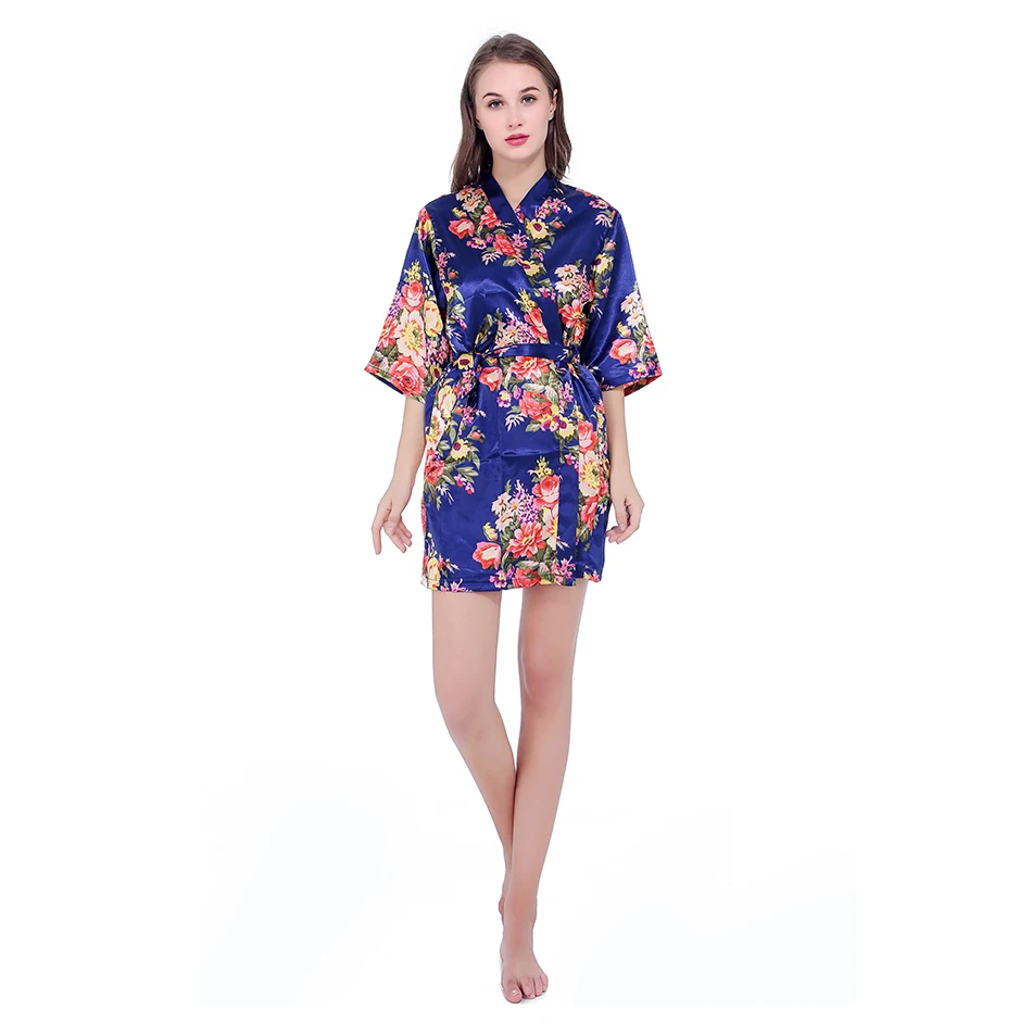 Fashion Silk Bridesmaid Bride Robe Sexy Women Short Satin Wedding Kimono Robes Sleepwear Nightgown Dress Woman Bathrobe Pajamas