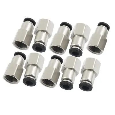 

10 Pcs 1/4" PT Female Thread 6mm Push In Joint Pneumatic Quick Fittings