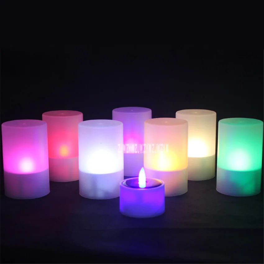 50pcs/lot New Creative Solar Electronic Simulation Candle Bar Decorations Solar Charging Light Control LED Romantic Night Light