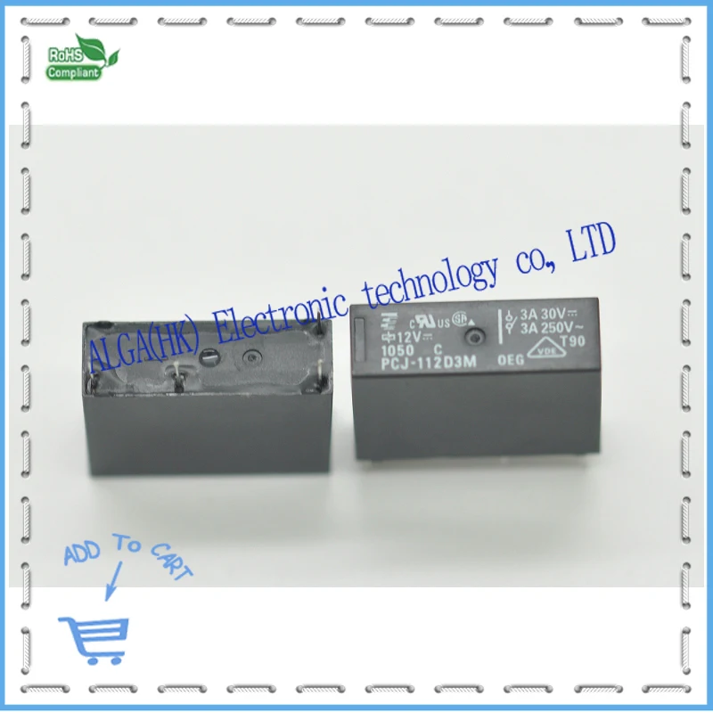 

5PCS -1lot Original relay PCJ-112D3M 12V 3A 4feet can completely replace HF43F-012-HS.