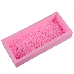 1000ML Big Embossed Loaf Pan Silicone Soap Mold Rose Flower Decoration Handmade Toast Soap Making Mould H377