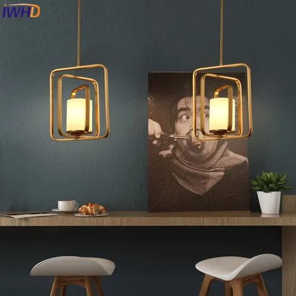 IWHD Iron Modern Led Pendant Light Fixtures Brief Gold Lamparas de techo colgante moderna Creative Glass Hanglamp Home Lighting