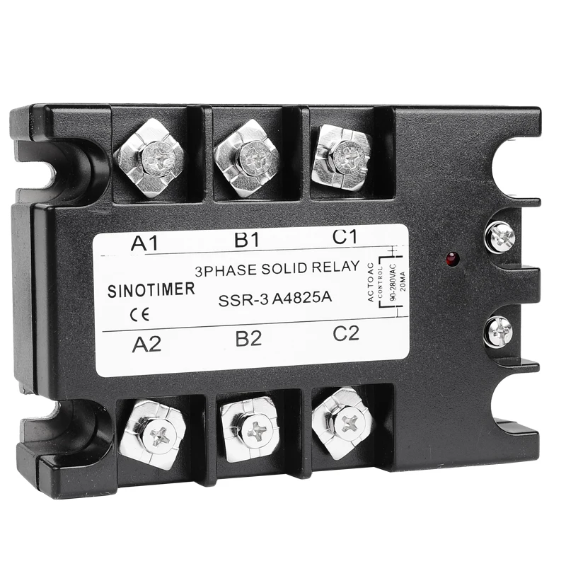 SSR 3 Phase Solid State Relay 25A SSR-25 AC to AC Solid State Relay SSR Relay Three Phase SSR 25A Rele