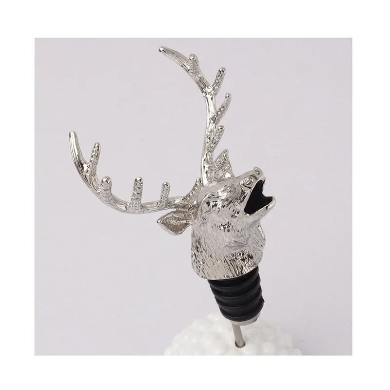 Wine Pourer and Stopper Wine Aerators Stainless Steel Deer Stag Head Wine Pourer Stags Head Bottle Stopper Lin3337