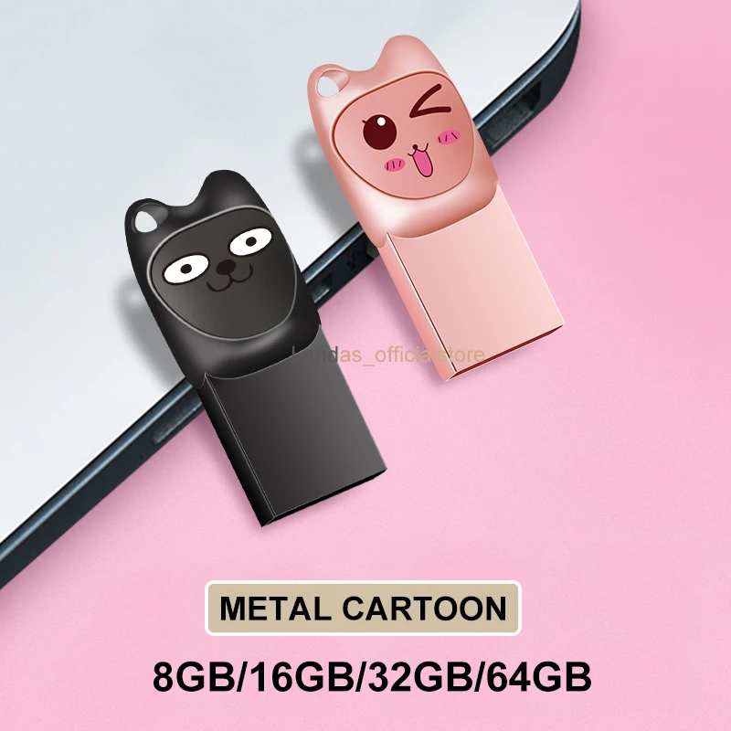 귀여운 만화 USB 플래시 드라이브 64 기가 바이트 Pendrive Personalizado 32 기가 바이트 16 기가 바이트 8 기가 바이트 펜 드라이브 USB 스틱 커플 소녀 결혼 선물