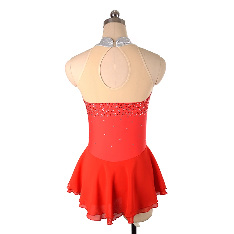 Women's Figure Skating Competition Dress Children's Gymnastics Performance Training Dress Red Blue Dress Performance Dress