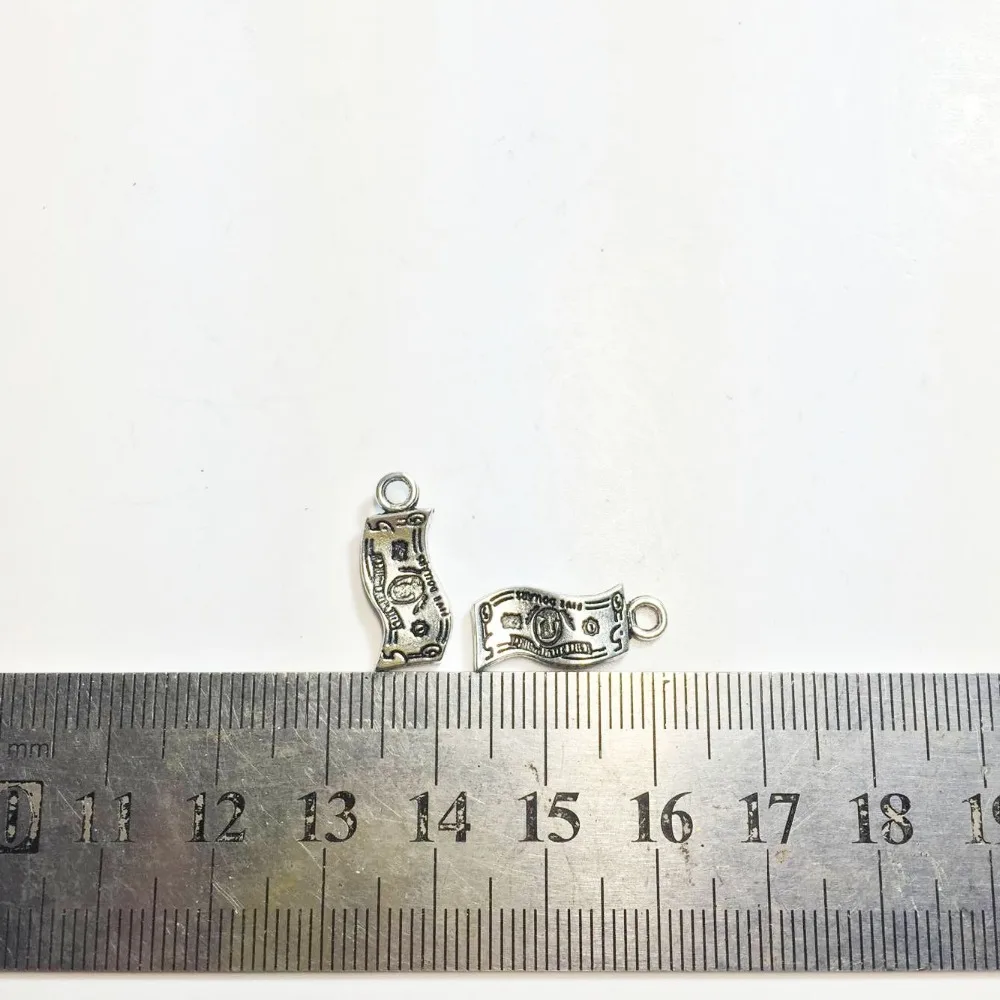 Eruifa-20 Uds. De 8x15mm de monedas diminutas, dijes de aleación de Zinc, collar al por mayor, pendiente, pulsera, joyería artesanal hecha a mano, 2 colores