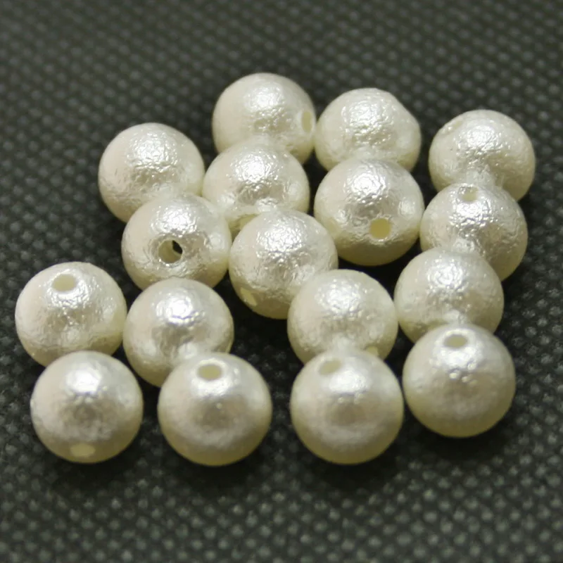 New Pick Size 4.6.8.10.12.14.16.18.20mm ABS White Imitation Pearl Beads Round Bead Wrinkled skin fit DIY Bracelet Making