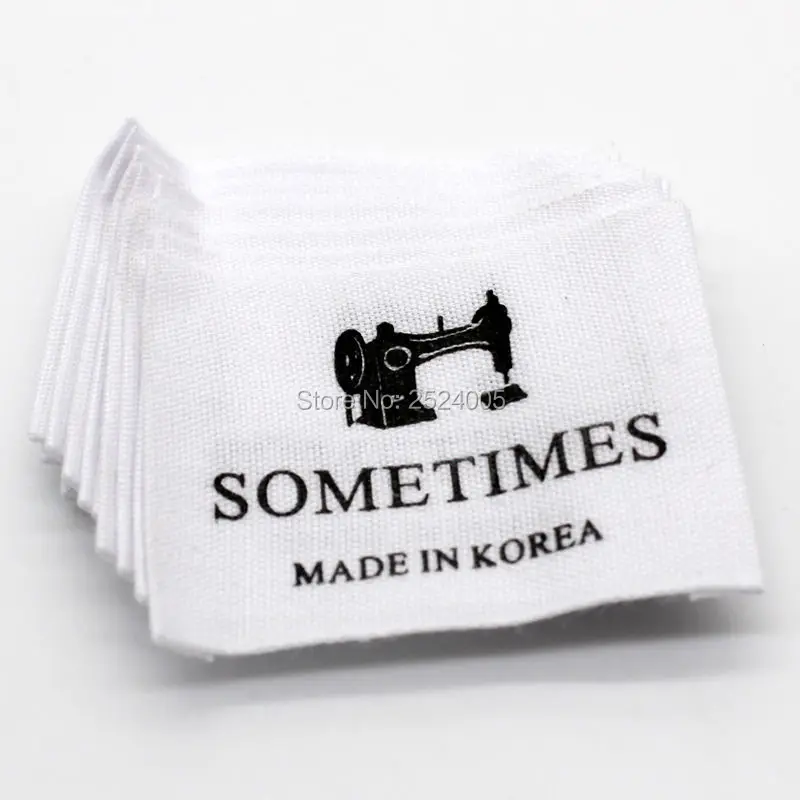 

Free shipping custom printed white cotton labels/garment clothing tags/woven labels/brand name printing/logo 1000 pcs a lot