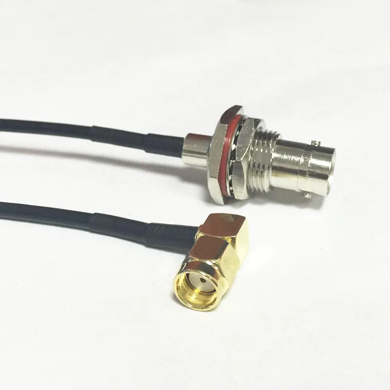 New Modem Coaxial Cable RP-SMA Male Plug Right Angle Switch BNC Female Jack Nut Connector RG174 Cable 20CM 8