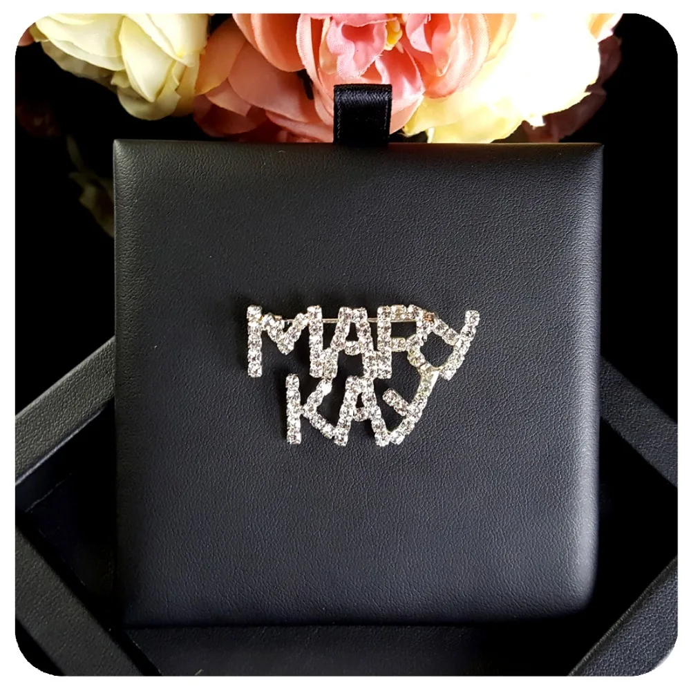 Blingbling Crytal Silver Color MARY KAY Words Brooch Pin