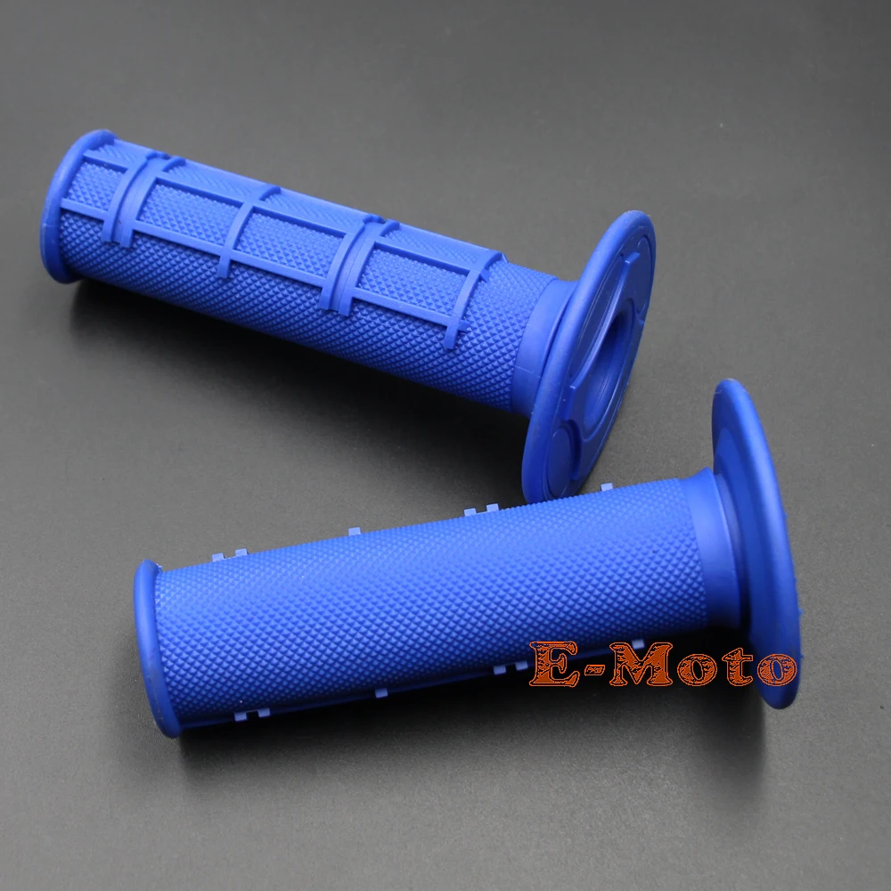 New MX HALF WAFFLE SOFT Grips Motocross Motorcycle Dirt Bike Grips MX SX OFF ROAD BLUE