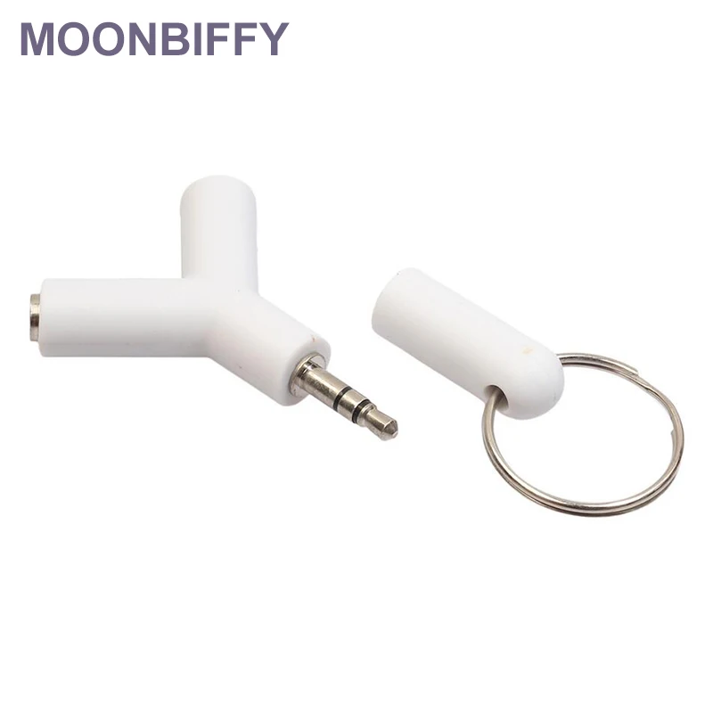 Moonbiffy y tipo 3.5mm fone de ouvido macho para dupla fêmea cabos de áudio adaptador divisor plugue fone de ouvido estéreo divisores