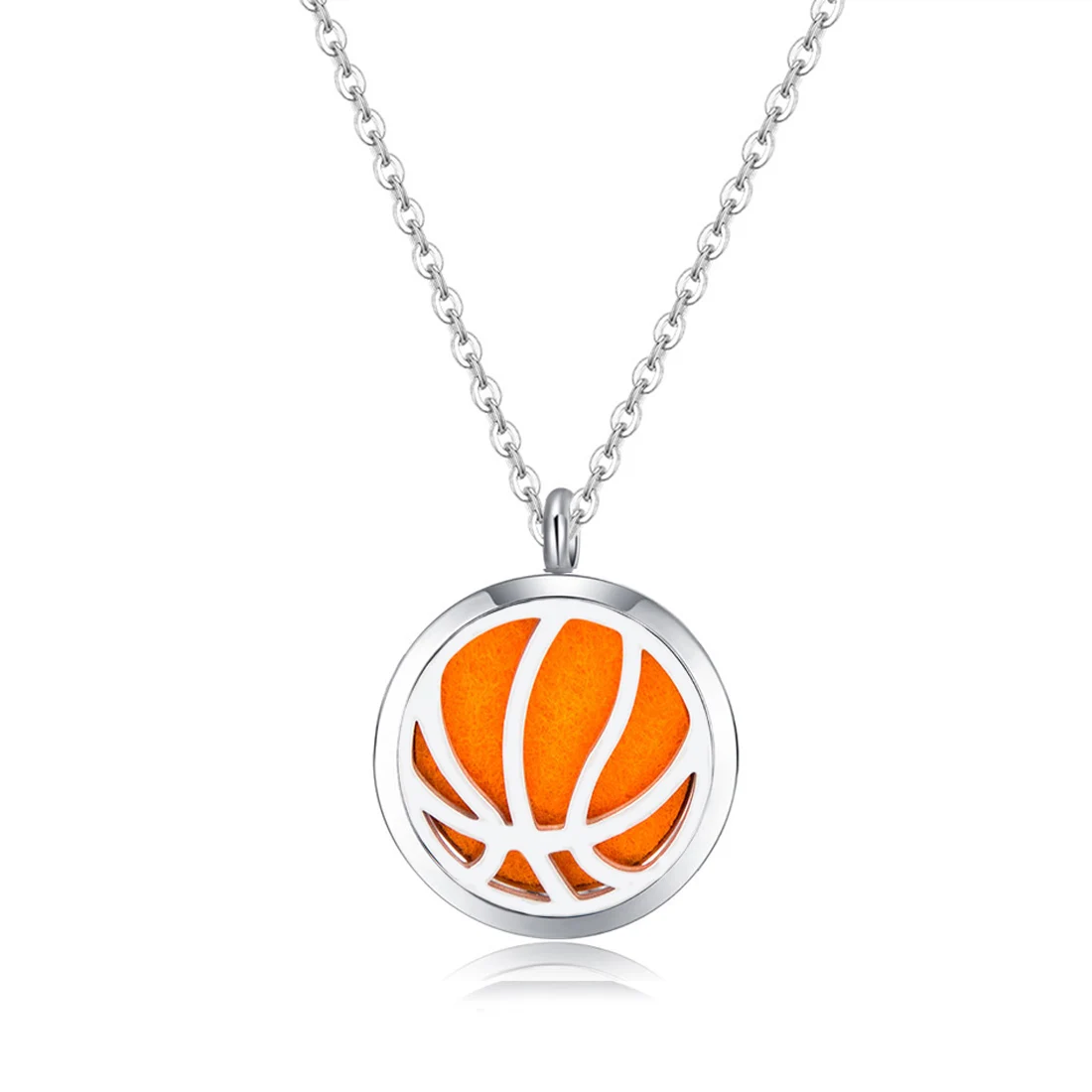 

10pcs mesinya basketball (30mm) Aromatherapy / Essential Oil surgical Stainless Steel Perfume Diffuser Locket Necklace