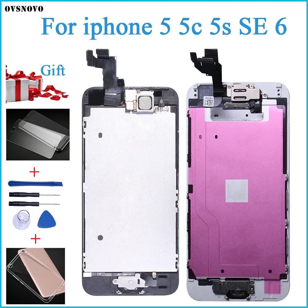 For iPhone 5 5S 5C LCD Display Touch Screen Digitizer Home Button Camera Assembly Replacement 5s Display For iPhone 5S LCD
