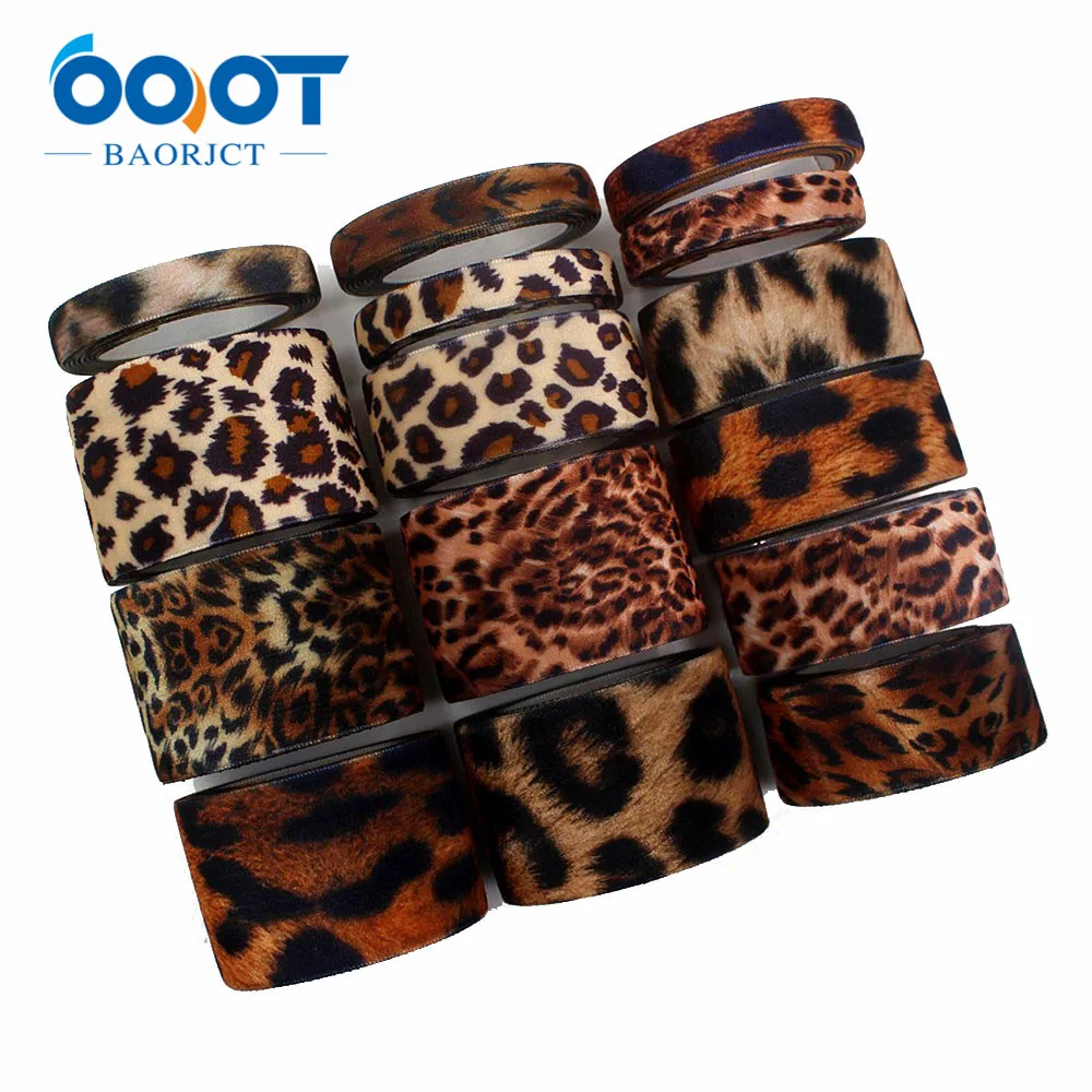 I-181109-2 Leopard Printed Velvet ribbon 5 yards DIY handmade bow gift packaging party decoration Accessories