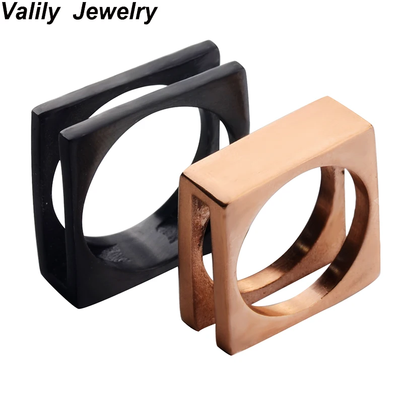 EdgLifU Rose Men Ring Square Vintage Punk Ring Stainless steel Fashion Biker Finger Ring Ring Jewelry Wholasale Price