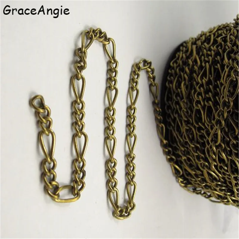 1Meter Bohemia Antique Bronze Silver Color Chain For Bracelet Handmade Jewelry Chains Necklace Chain Necklaces Women Vintage DIY