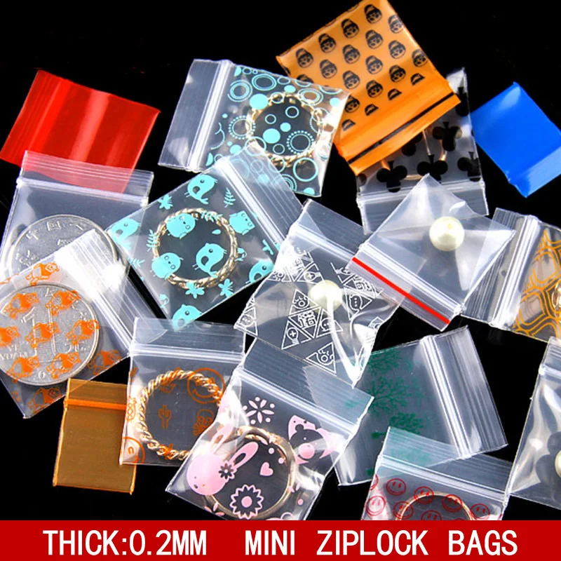 

Cute Mini Plastic Zipper Bag Ziplock Bag Ziplock Pill Packaging Pouches Jewelry Food Boutique Gif Packaging Bags Multiple Sizes