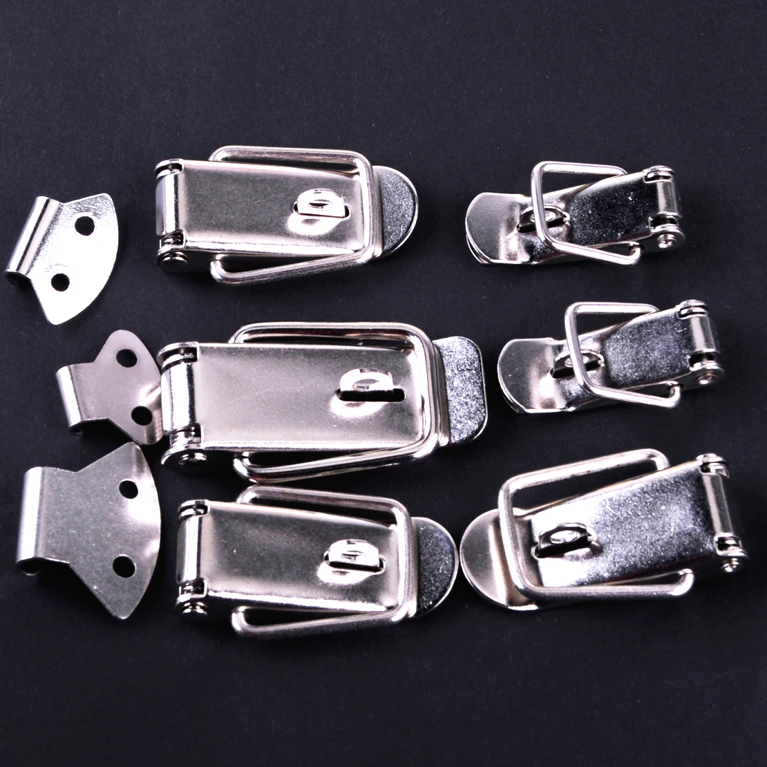 

4Pcs Small size Metal Iron Spring Loaded Tone Toggle Latch Hasp Lock for Case Box Draw Chest Toolbox