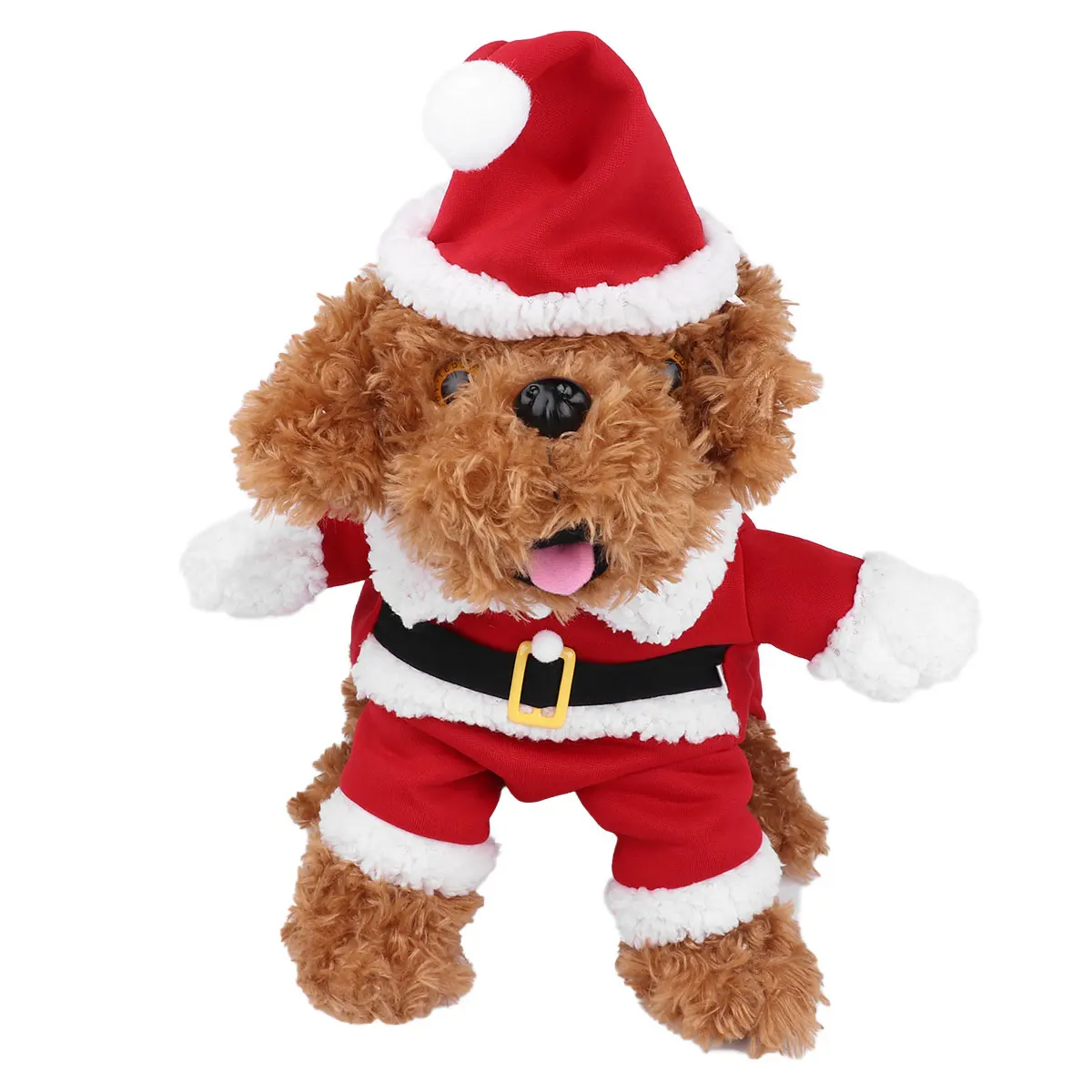 

Pet Dog Christmas Santa Claus Costume with Hat Outfits Apparel Gifts