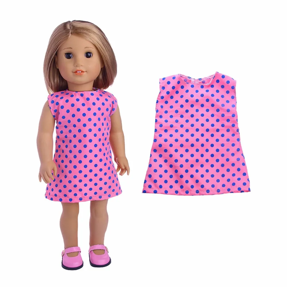 Handmade Dot Printed Sleeveless Dress Doll Clothes Fit for 18 Inch /43cm  - Princess Dresses