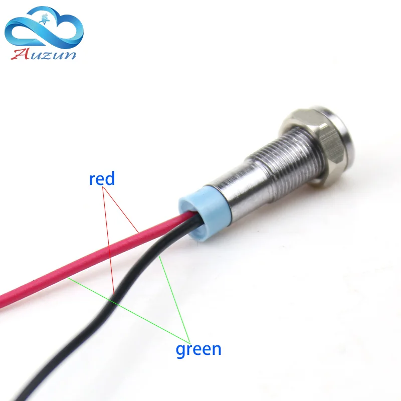 6mm double-color metal indicator light positive input negative input 2welding feet 6V 12V 24V 110V 220V