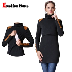 Emotion Moms Turtleneck Maternity Clothes Breastfeeding Dresses Pregnancy Clothes for Pregnant Women Maternity Dresses