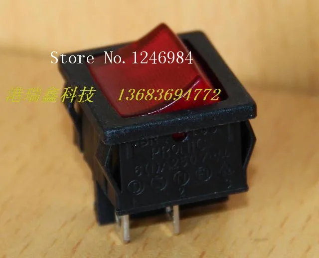 [SA]Red illuminated power switch Pyunik PRONIC two tranches square legs Dual Rocker Switch BR1-22A--100PCS/LOT