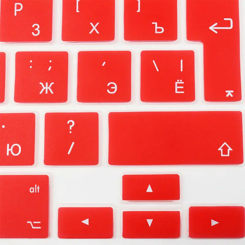 SR 14 Color EU Russian Language Letter Silicone Keyboard Cover Sticker For Macbook Air 13 Pro 13 15 17 Retina Protector Sticker