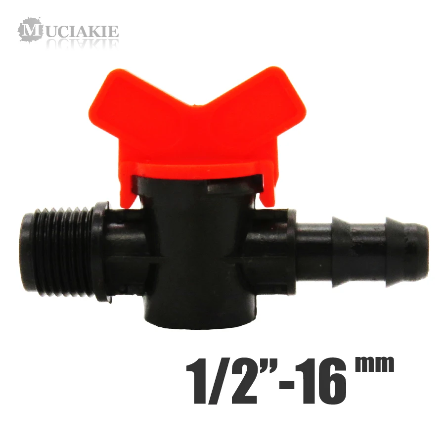 

MUCIAKIE 1PC 1/2'' Male Thread Valve Coupling Connector to 16mm Garden Irrigation Pipe Tubing Accessory Micro Drip Tape Adapter