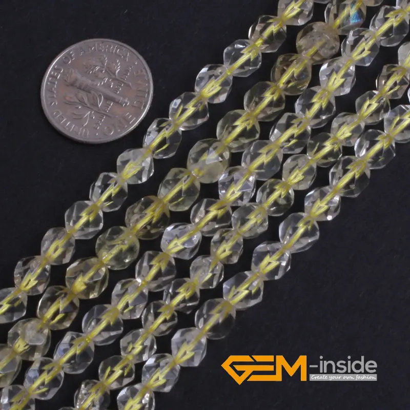 Faceted Natural Lemon Quartzs Crystal Beads Natural Stone Beads DIY Loose Beads For Jewelry Making Strand 15 Inches Wholesale !